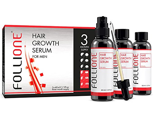Serum de crecimiento del pelo para hombres | Tratamiento dermatológicamente testado para caída y debilitamiento del pelo | Desarrollado como una alternativa al Minoxidil | Suministro para 3 meses.