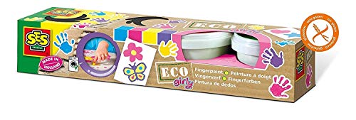 SES Creative- Eco Pintura de Dedos Girly SES Femeninos, Multicolor (24927)