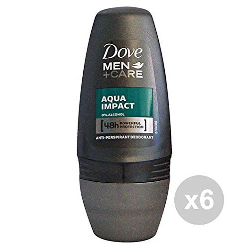 Set 6 Dove desodorante Roll-On Men Aqua Impact cuidado del cuerpo