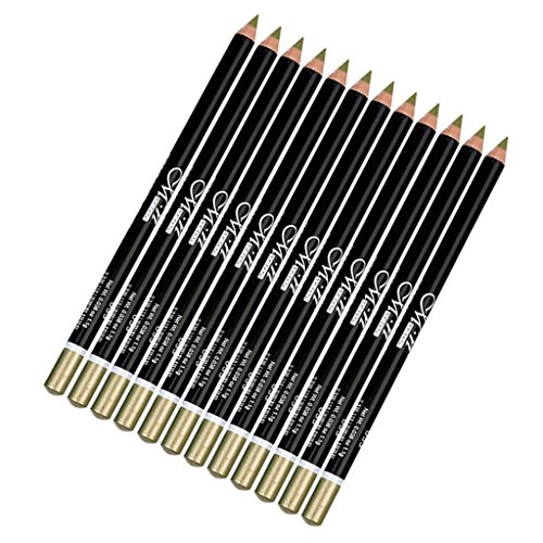 Set de 12 Piezas Lápiz de Delineador de Ojos de Sombra de Ojos de Larga Duración Impermeable - Verde Oliva 40#