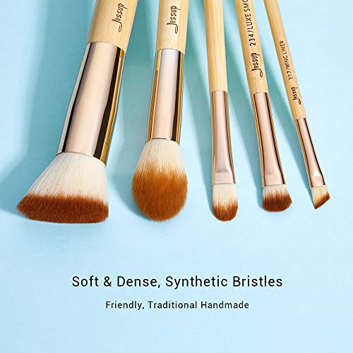 Set de 20 brochas de maquillaje profesionales de bambú de belleza marca Jessup, kit de herramientas de maquillaje, brochas para polvo de maquillaje y sombreador de ojos T145