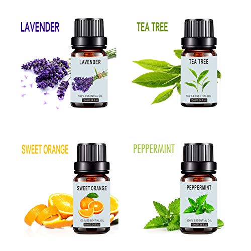 Set de aceites esenciales de aromaterapia orgánica - TOP8 Difusores de aceite, incienso, lavanda, árbol de té, naranja dulce, menta, canela, aguja de pino, romero para el hogar, oficina, sueño, yoga