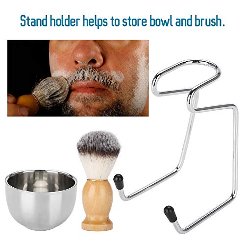 Set de afeitado, Herramienta profesional para barba de acero inoxidable + Soporte para bigote + Juego de afeitado con brocha, Buen set de regalo para hombre