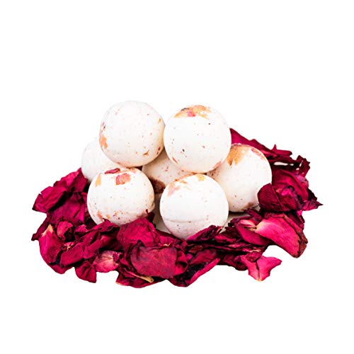 Set de bomba de baño Japan Rose 6 piezas con aroma a rosa y pétalos de rosa, natural y hecho a mano
