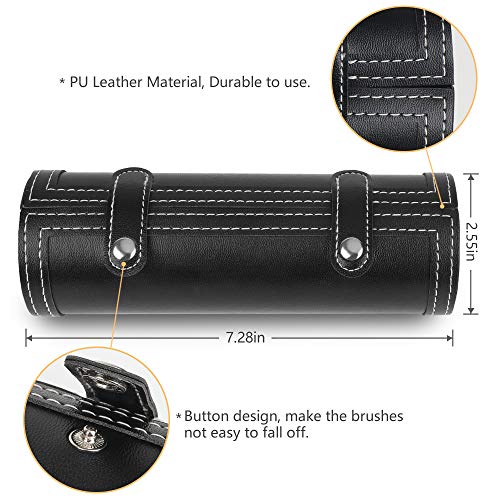 Set de Brochas de Maquillaje 9 Piezas, MANLI Pinceles Maquillaje con Estuche Rígido Espejo para Sombra de Ojos Fundación Corrector Polvos Labios Trucos Cara Portaescobillas de Viaje