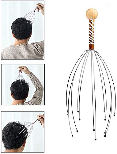 Set de Masajeador de Cabeza Queta Masajeador para Cabeza y Cuero Cabelludo de Masaje y Relajación (2* araña de masaje de cabeza, 1* masajeador de garras de rodillo y 1* cepillo de champú)