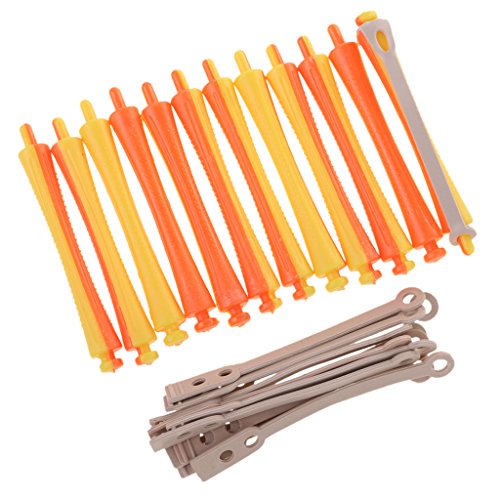 Set de Rodillo Rizado de Pelo Clip de Bigudí de Cabello Herramienta de Peluquero Salón 1.6x9cm - 36 Piezas