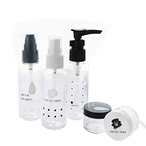 Set de Viaje, embotellado portátil for Botellas de Camping de Vacaciones - Montañismo Work out Spray Flip Bottle Aprobado for Equipaje de Mano (Color : Clear)