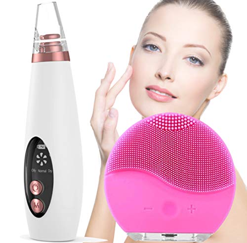 SET LIMPIEZA FACIAL SUCCIONADOR DE POROS MAS CEPILLO DE LIMPIEZA FACIAL SONICO QUITA ESPINILLAS Y PUNTOS NEGROS