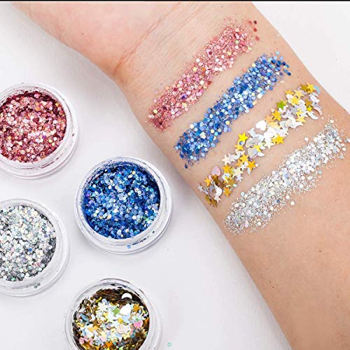 Set Purpurina Fina Festival Glitter Maquillaje Brillos Para Cuerpo Cara Uñas Cabello Ojo, 9 Colores