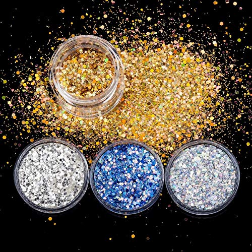 Set Purpurina Fina Festival Glitter Maquillaje Brillos Para Cuerpo Cara Uñas Cabello Ojo, 9 Colores