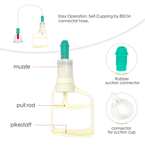 Set Ventosa Cupping Terapia Chinas por DigHealth, 12 Vasos de Aire Vacio y Bomba, Medicina Curacion Tratamiento Caseras para Celulitis, Dolor de Espalda, Facial,Adelgazar, Pies,Estomago,Bajar de Peso