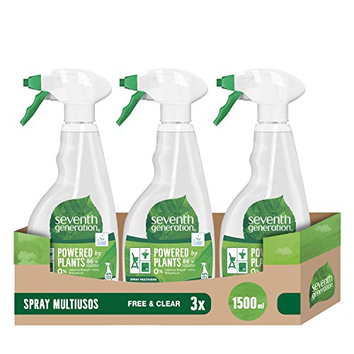 Seventh Generation Spray limpiador Multiusos Free and Clear, Pack de 3 x 500 ml (Total: 1500 ml)