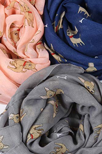 SEW ELEGANT NUEVO Bufanda de estampado de perro Chihuahua para mujer
