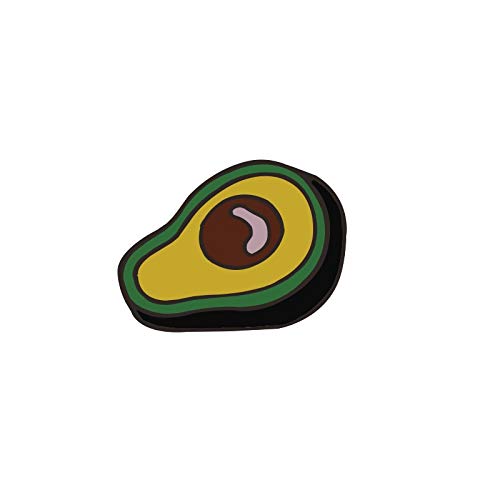 SFFSMD - Pines de frutas con dibujos animados de melocotón, limón, plátano, arándano, aguacate, broche de botón kawaii, chaquetas de solapa esmalte Pin de joyería para niños (color metal: aguacate)