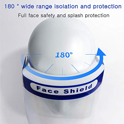 SGODDE 10 Pcs Pantalla Protección Facial Transparente, Protector Facial de Seguridad, Viseras de Seguridad Facial Reutilizable, Protector Facial Ajustable Ligera Antivaho,Aantipolvo y Evitar la Saliva