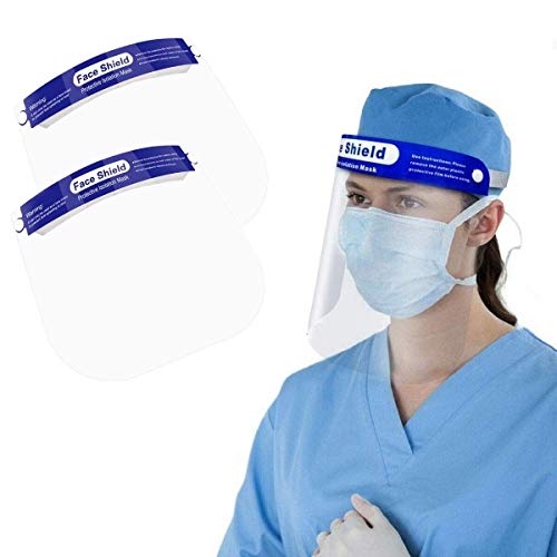SGODDE 10 Pcs Pantalla Protección Facial Transparente, Protector Facial de Seguridad, Viseras de Seguridad Facial Reutilizable, Protector Facial Ajustable Ligera Antivaho,Aantipolvo y Evitar la Saliva