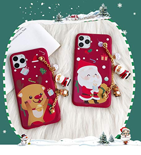 SGVAHY Funda iPhone 11 Pro Max Lindo Diseño de Papá Noel Suave Silicona a prueba de golpes iPhone 6 Plus / 6s Plus Navidad rojo vino