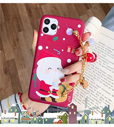 SGVAHY Funda iPhone 11 Pro Max Lindo Diseño de Papá Noel Suave Silicona a prueba de golpes iPhone 6 Plus / 6s Plus Navidad rojo vino