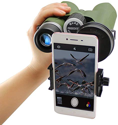 Shackcom - Profesional Universal Teléfono Móvil Soporte de Adaptador para Microscopios, Monoculares, Prismáticos, Telescopios Astronómicos, Telescopios Terrestres- Compatibles con Cualquier Smartphone