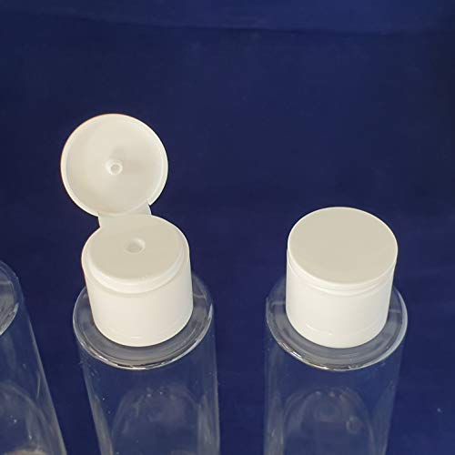 SHC Web - Botella de plástico transparente vacía de 100 ml con tapa dispensadora (gel/loción/crema/aceite/cosmético/viaje)