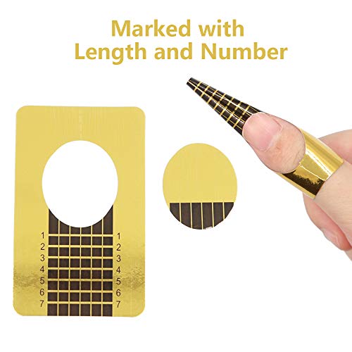 ShengRuHai Moldes Uñas Guías Extensión Pegatinas Formas Para UV Gel pegatinas de uñas soporte de papel oro Bandeja de papel de manicura 200 Hojas