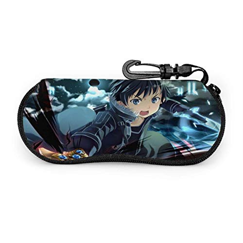 sherry-shop Anime Sword Art Online Gafas de sol multiusos suaves con clip para cinturón, bolsa de gafas de neopreno ultraligera con cremallera, 17 cm × 8 cm