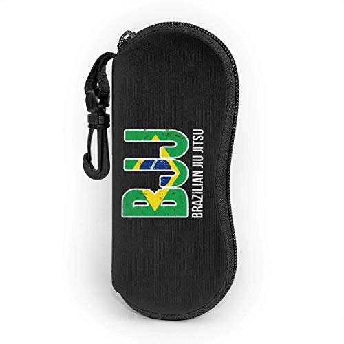 sherry-shop BJJ Brazilian Jiu Jitsu Estuche de gafas de sol y anteojos impermeables y duraderos Estuche de almacenamiento portátil con cremallera de viaje Gafas de neopreno Estuche