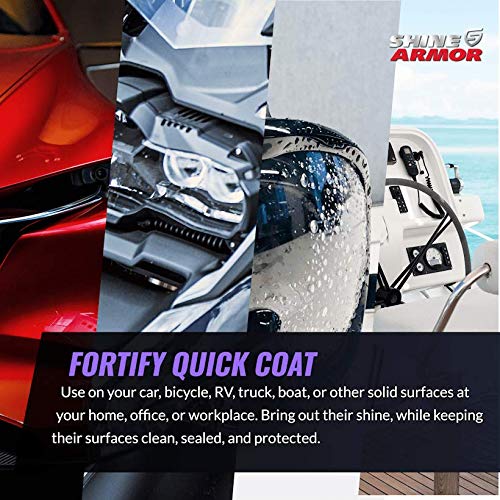 SHINE ARMOR Fortify Quick Coat - Revestimiento de cerámica - Pulverizador de cera para coche, lavado y cera sin agua, capa superior hidrofóbica y sellador de pintura de polímero