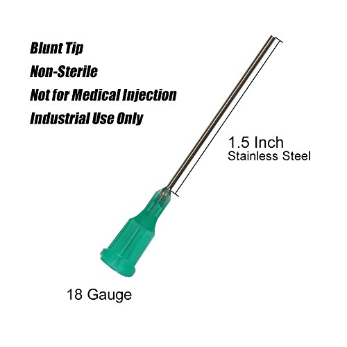 Shintop - Jeringa de 5 ml con agujas de punta roma de calibre 18, 38 mm, para experimentos y uso industrial (10 unidades)