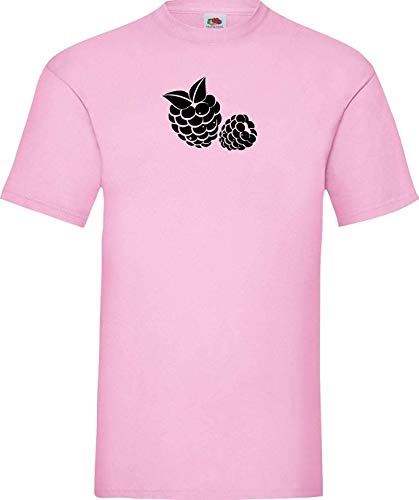 Shirtinstyle Camiseta de Hombres Dein Favorito Frutas o Verduras Frambuesa Mora - Rosa, XXL