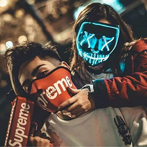 shirylzee Máscaras Halloween LED, Máscaras Halloween de Terror con 3 Modos Máscara Disfraz Luminosa Craneo Esqueleto para Halloween Navidad Cosplay Fiesta Show Mascarada (Estilo 1)