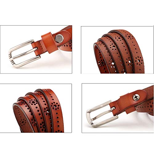 Shnnysany Cinturones para Mujer Cinturón Fino Fino Hebilla Gear Flor Hueco Decorativo Minimalismo Salvaje Correa de Cintura 6 Colores (Color : 6#, Tamaño : 115cm)