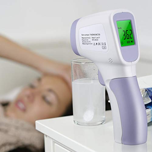 SHNORM Termómetro Digital, Médico Termómetro Infrarrojos Lecturas Instantáneas, Termómetro Frente con Pantalla LCD, Alarma de Fiebre,Conversión ℃ / ℉ para Bebés, Niños, Adultos, Comida