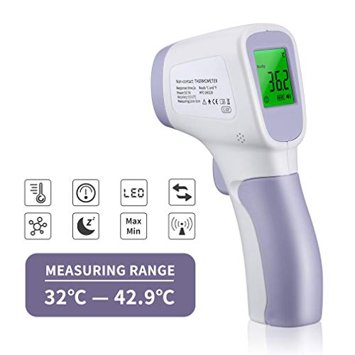 SHNORM Termómetro Digital, Médico Termómetro Infrarrojos Lecturas Instantáneas, Termómetro Frente con Pantalla LCD, Alarma de Fiebre,Conversión ℃ / ℉ para Bebés, Niños, Adultos, Comida