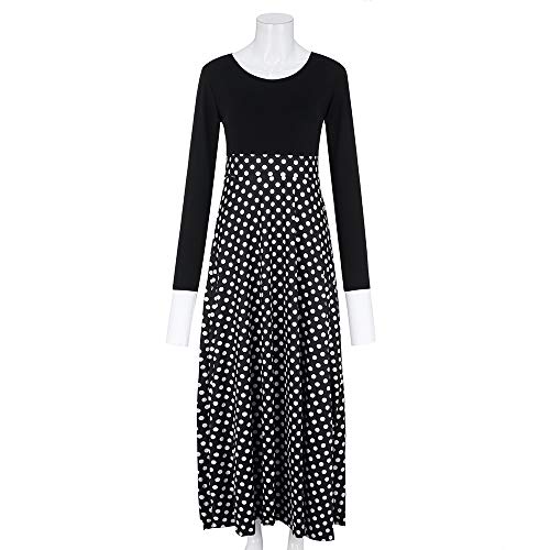 SHOBDW Moda Mujer Bolsillo Manga Larga Casual Loose Camiseta Vestido de Fiesta de Noche (Armada, S)