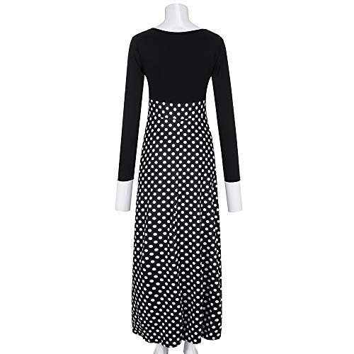 SHOBDW Moda Mujer Bolsillo Manga Larga Casual Loose Camiseta Vestido de Fiesta de Noche (Armada, S)