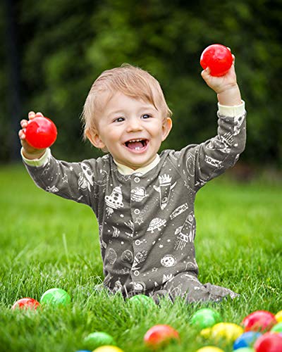 Sibinulo Nino Nina Pijama Bebé Pelele de Algodón Pack de 3 Autos Cosmos y Estrellas 74(6-9 Meses)