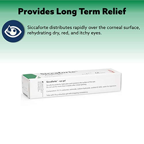 Siccaforte | Lágrimas Artificiales con Carbómero | Suaves, Hidratantes y Reparadoras | Ayudan con los Ojos Irritados | Alivio a Largo Plazo