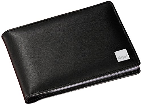 Sigel - Tarjetero de piel (90 x 58 mm), color negro