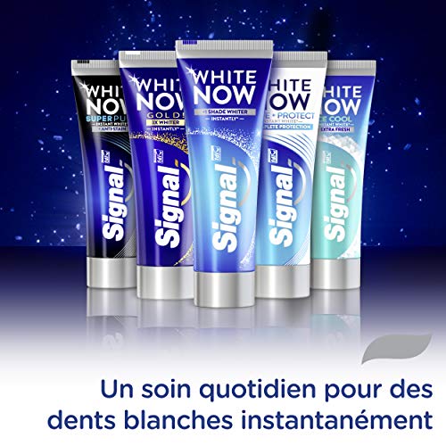 Signal White Now Dentifrice Blancheur 1 Teinte de Blanc en plus Instantanément Formule cliniquement prouvée (Lot de 4x75ml)