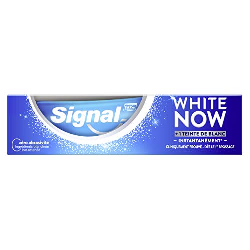 Signal White Now Dentifrice Blancheur 1 Teinte de Blanc en plus Instantanément Formule cliniquement prouvée (Lot de 4x75ml)