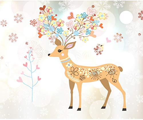 Sika deer niños sala de kindergarten dibujos animados fondo decorativo impermeable pegatinas de pared 97 * 100 cm