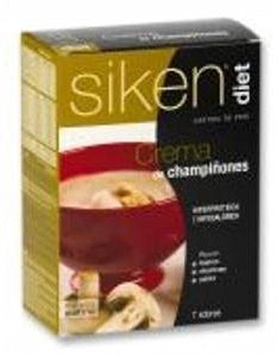 Siken Diet - Crema de Champiñones. Caja con 7 sobres de 22 g. 76 Kcal/sobre.