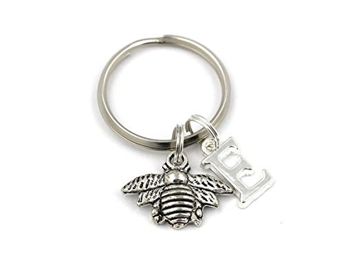 Silver Knight - Llavero de Abeja pequeña, Llavero Personalizado, diseño de Animal, Llavero Inicial, Reina, Insecto, Bolsa de Regalo de Bumble Manchester