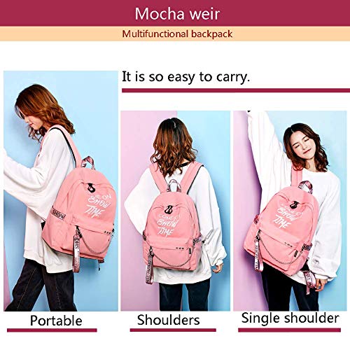Silver Tulip Mochila para Ordenador portátil para niños, Mochilas Escolares, Mochila para niñas (Negro y Rosa, Grande sin Puerto USB)