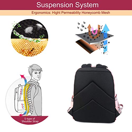 Silver Tulip Mochila para Ordenador portátil para niños, Mochilas Escolares, Mochila para niñas (Negro y Rosa, Grande sin Puerto USB)