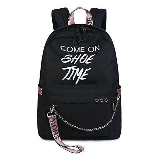 Silver Tulip Mochila para Ordenador portátil para niños, Mochilas Escolares, Mochila para niñas (Negro y Rosa, Grande sin Puerto USB)