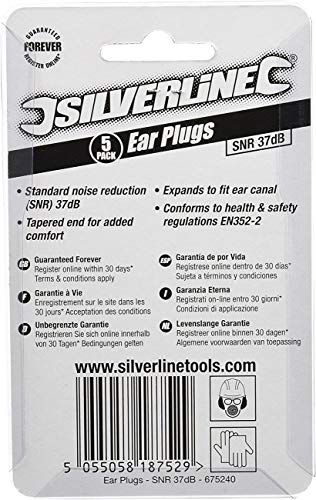 Silverline 675240 - Tapón para los oídos, 37dB