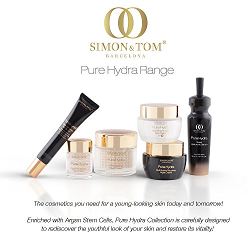 Simon & Tom PURE HYDRA - Serum de Ácido hialurónico facial, con células madre de Argán y vitamina C, no graso, 30ml